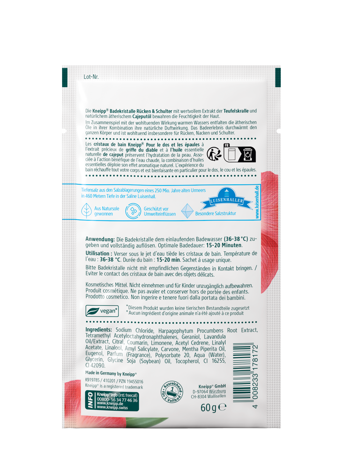 Badekristalle R&uuml;cken und Schulter - R&uuml;ckansicht