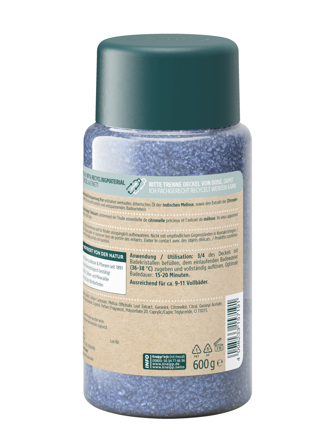 Badekristalle Entspannung Pur - R&uuml;ckansicht