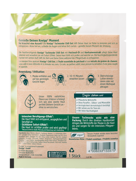 Tuchmaske Chill out - Rückansicht