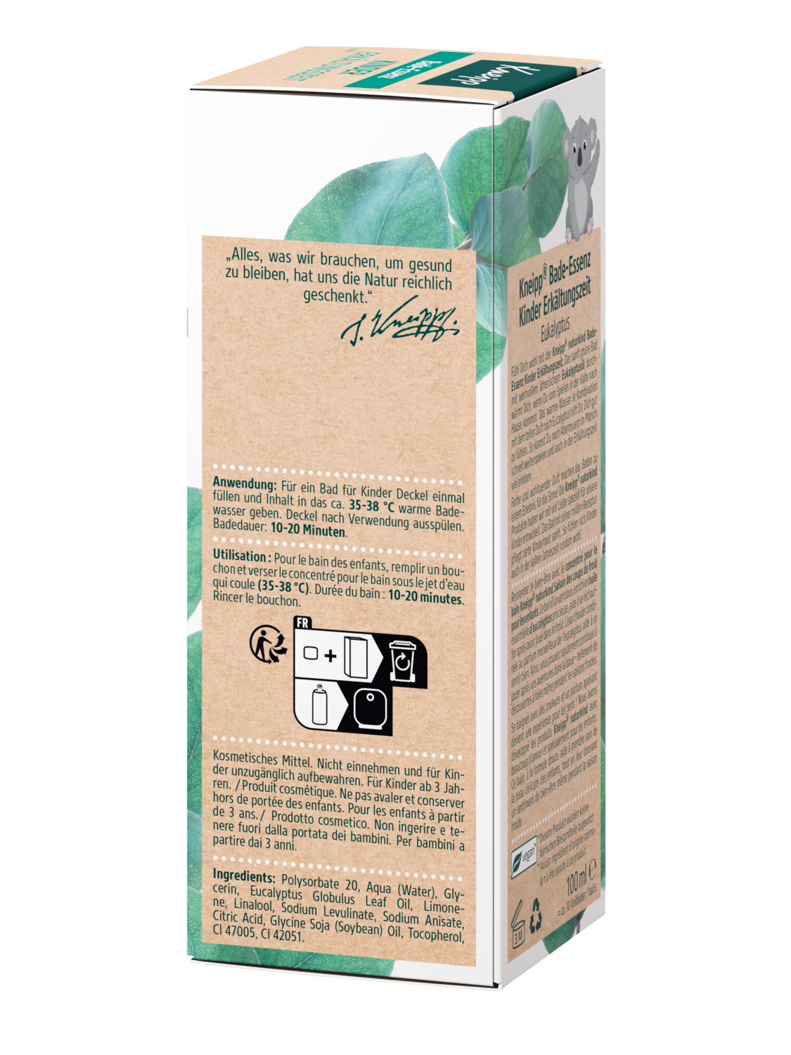 Naturkind Bade-Essenz Kinder Erk&auml;ltungszeit - Linke Ansicht
