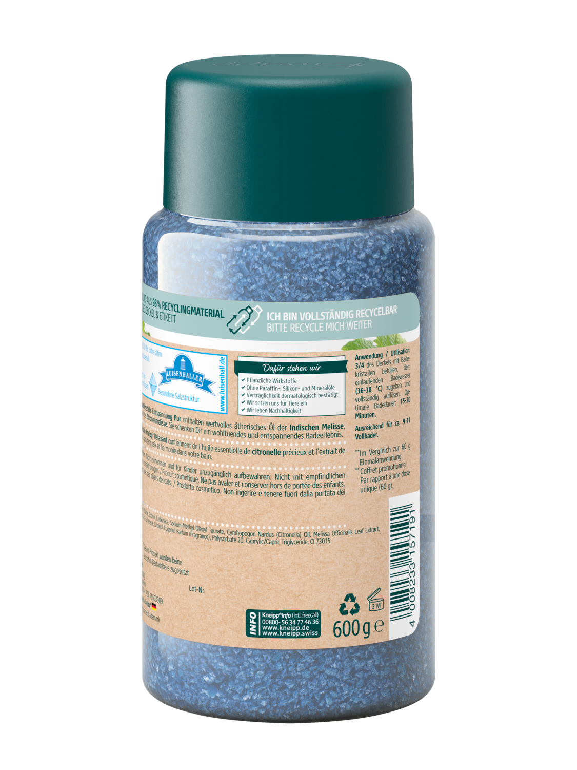 Badekristalle Entspannung Pur - R&uuml;ckansicht