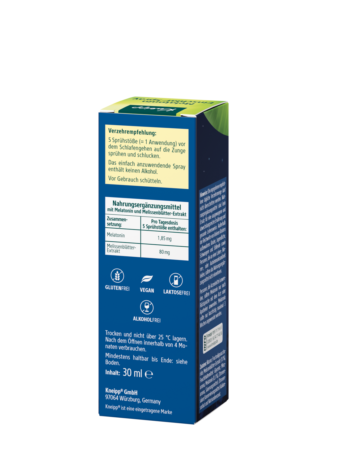 Melatonin Einschlaf-Spray - R&uuml;ckansicht