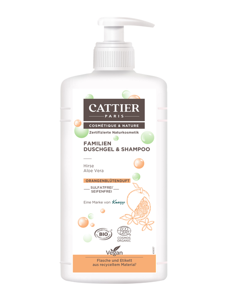 Cattier Familien Duschgel & Shampoo Orangenblüte - Vorderansicht