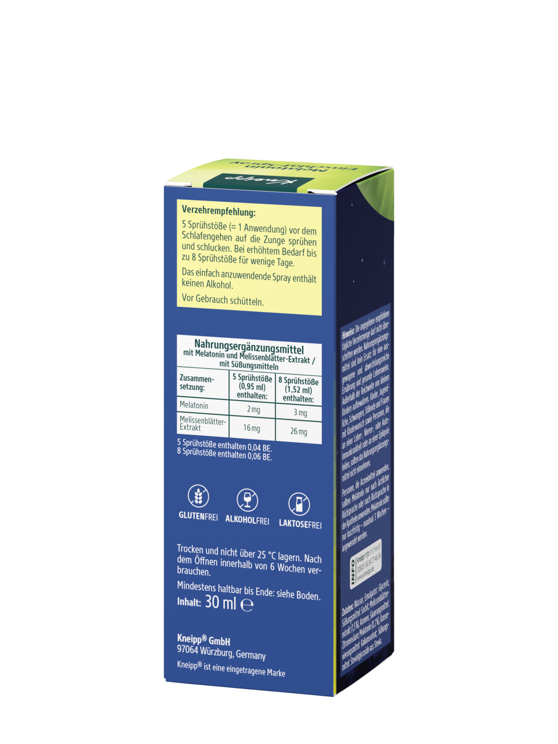 Melatonin Einschlaf-Spray - R&uuml;ckansicht