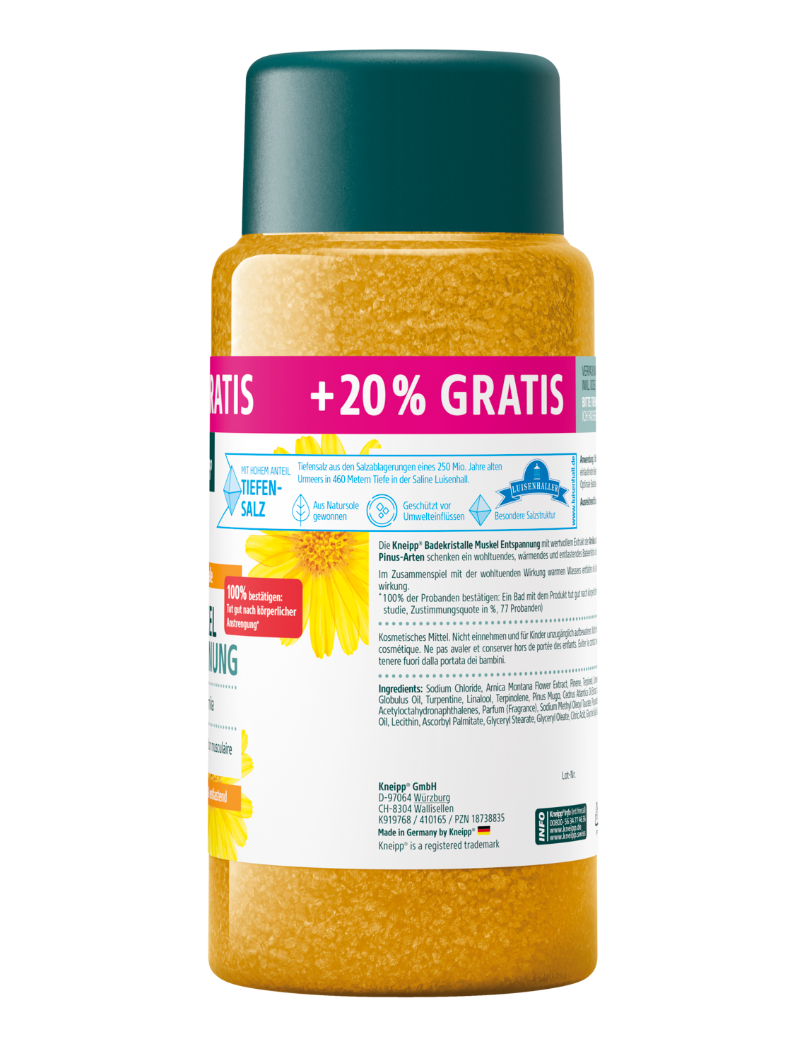 Badekristalle Muskel Entspannung + 20% gratis - Rechte Ansicht