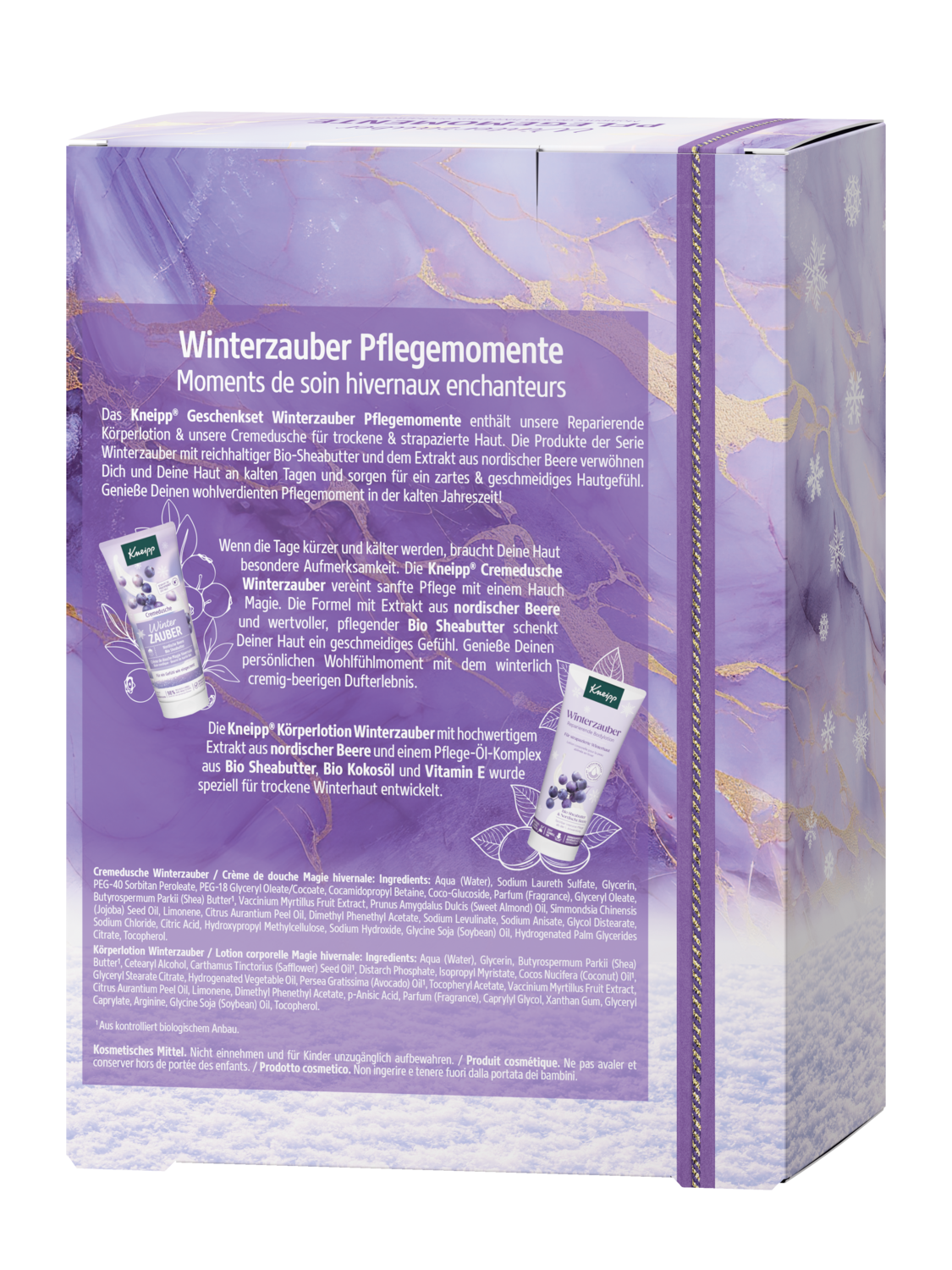 Geschenkset Winterzauber Pflegemomente - R&uuml;ckansicht