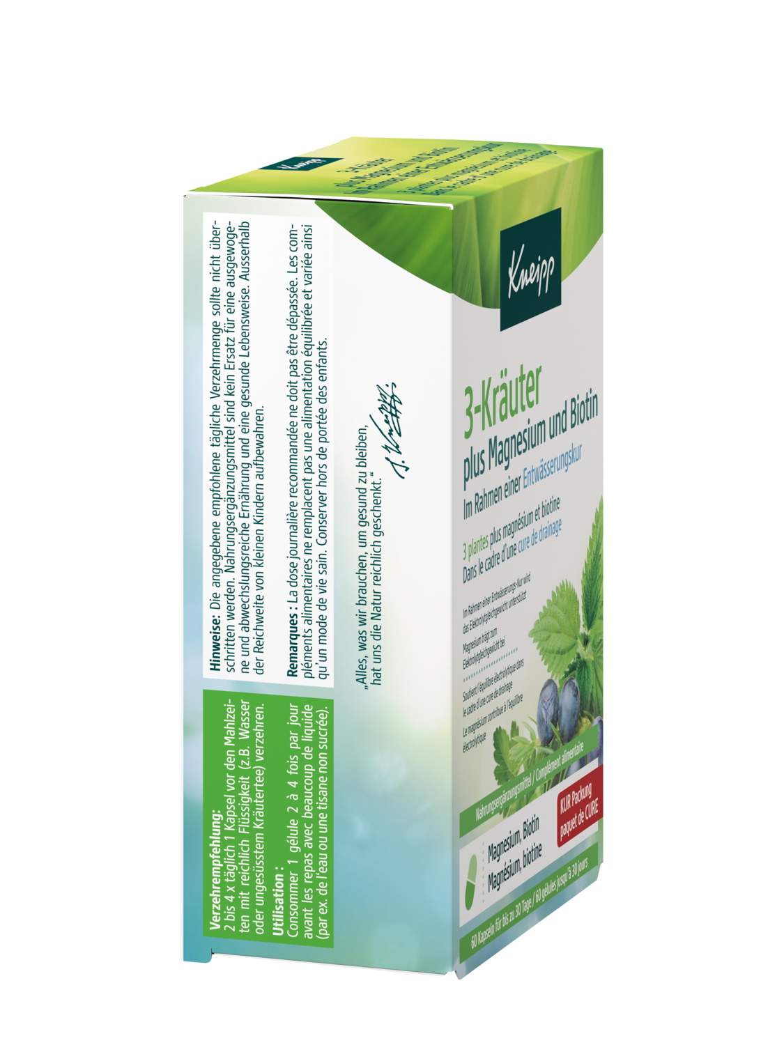 3-Kr&auml;uter plus Magnesium & Biotin - im Rahmen einer Entw&auml;sserungskur - Rechte Ansicht