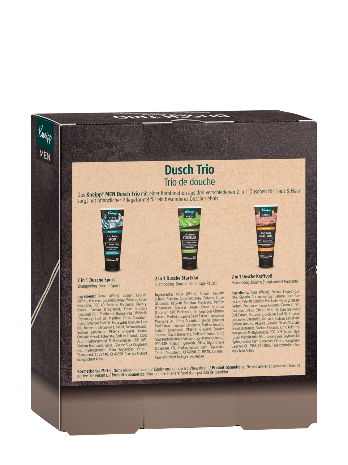 Geschenkset MEN Dusch-Trio - R&uuml;ckansicht