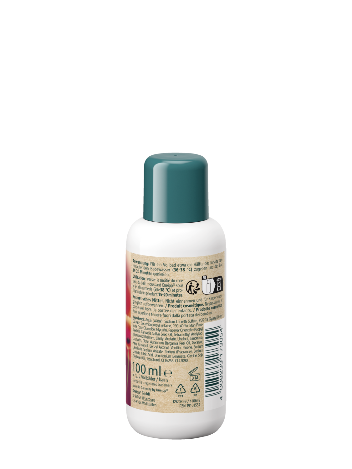 Gl&uuml;ckliche Auszeit Schaumbad Mini  - R&uuml;ckansicht