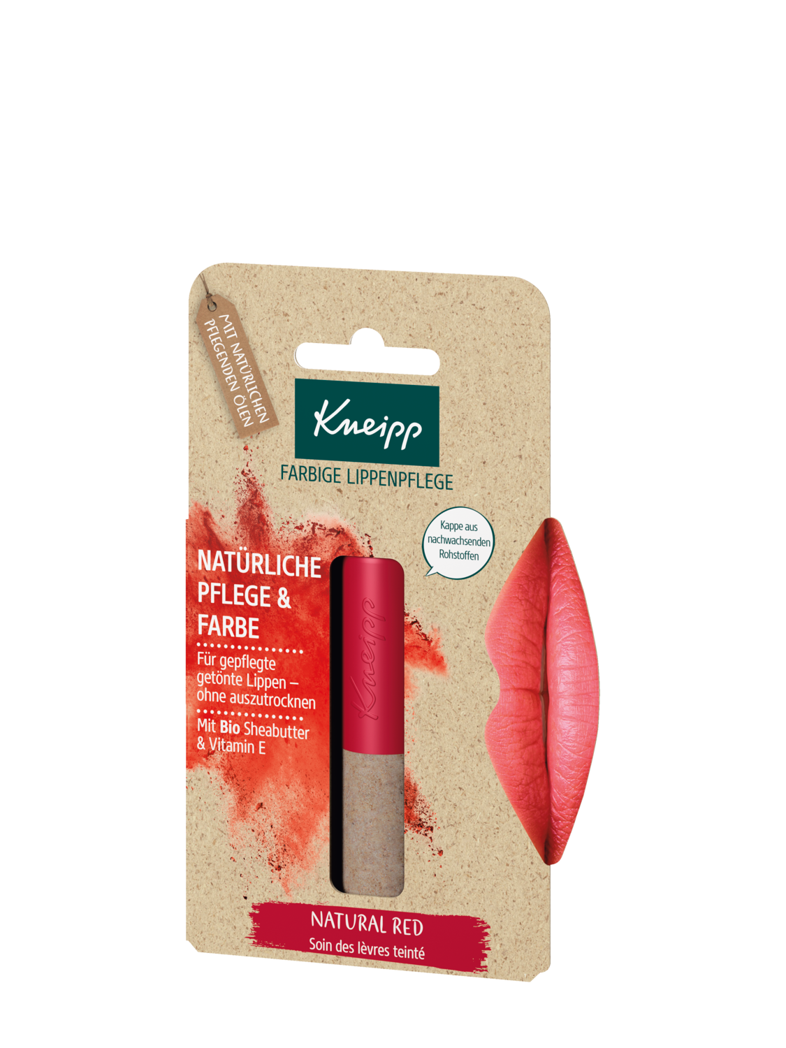 Farbige Lippenpflege Natural Red - Vorderansicht