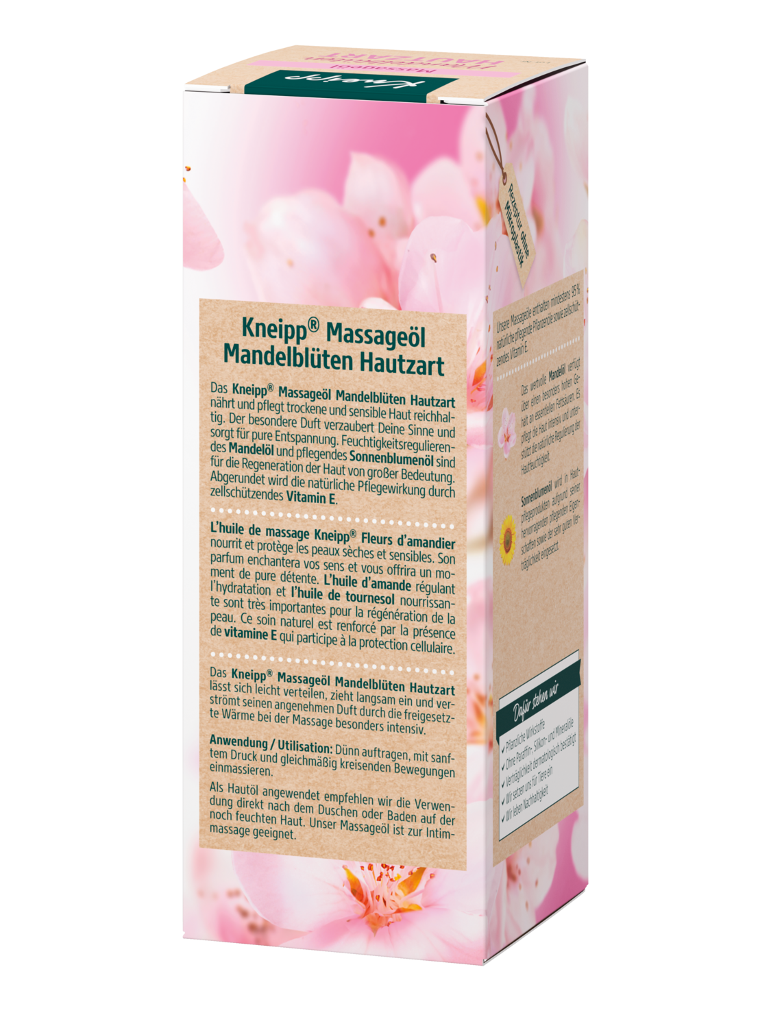 Massage&ouml;l Mandelbl&uuml;ten Hautzart - R&uuml;ckansicht