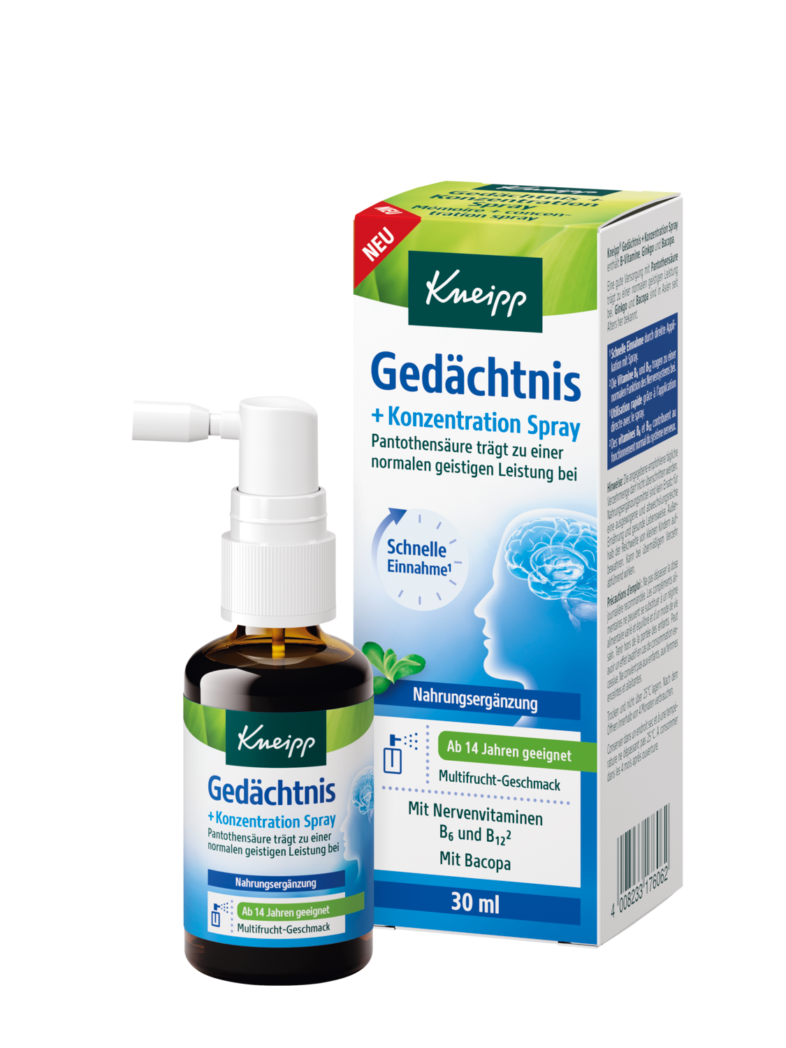 Ged&auml;chtnis + Konzentration Spray - Vorderansicht