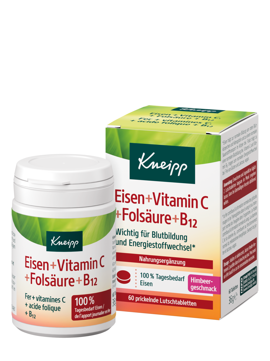 Eisen + Vitamin C + Fols&auml;ure + B12 - Vorderansicht