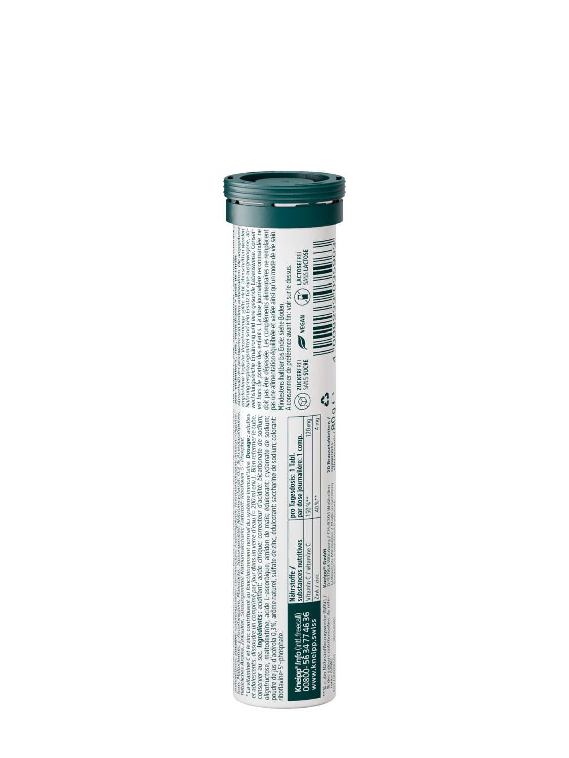 Vitamin C + Zink Brausetabletten - R&uuml;ckansicht