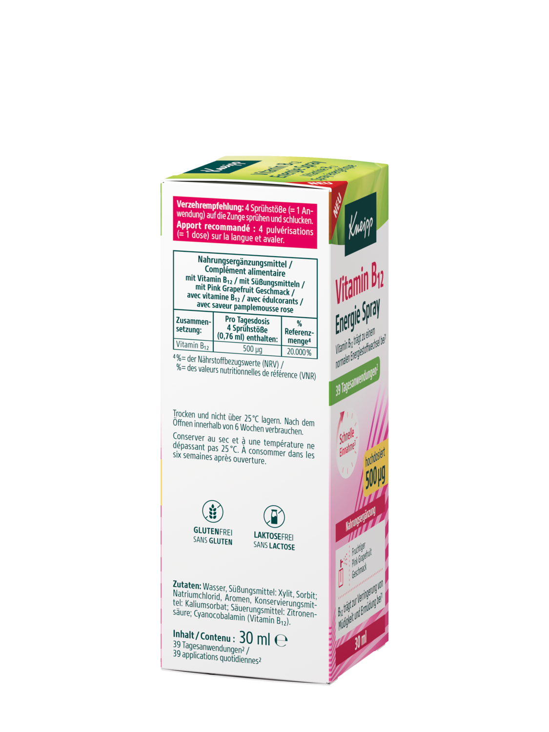Vitamin B12 Energie Spray - Rechte Ansicht