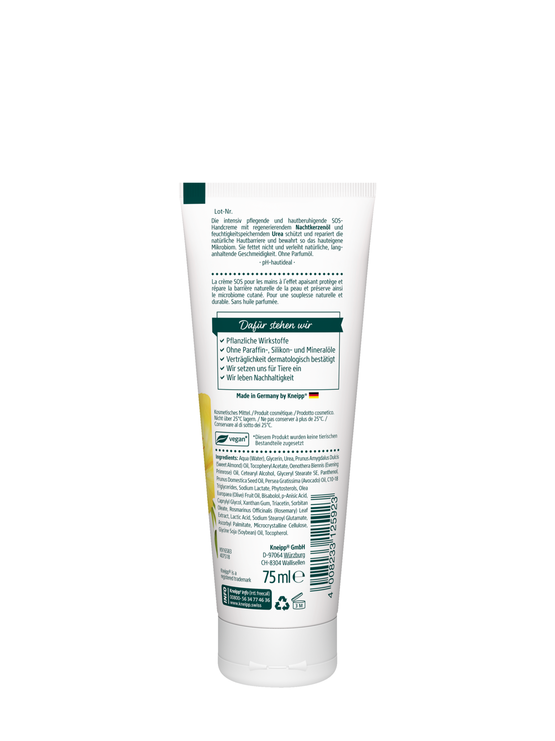 Handcreme Nachtkerze - R&uuml;ckansicht