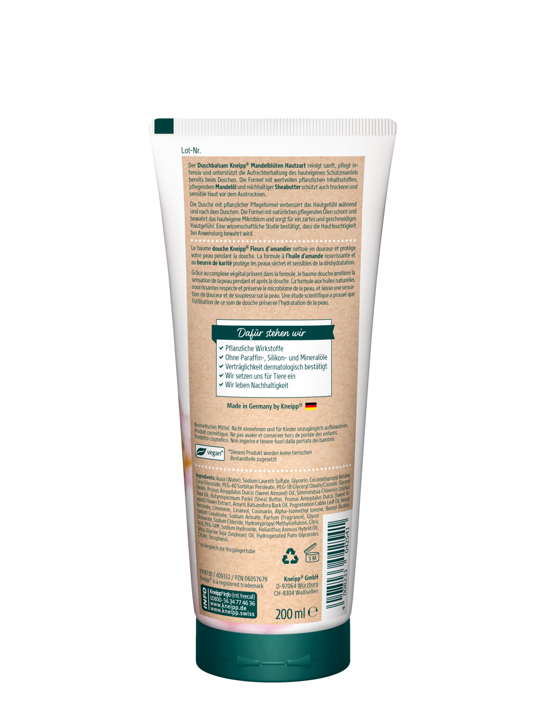 Duschbalsam Mandelbl&uuml;ten Hautzart - R&uuml;ckansicht