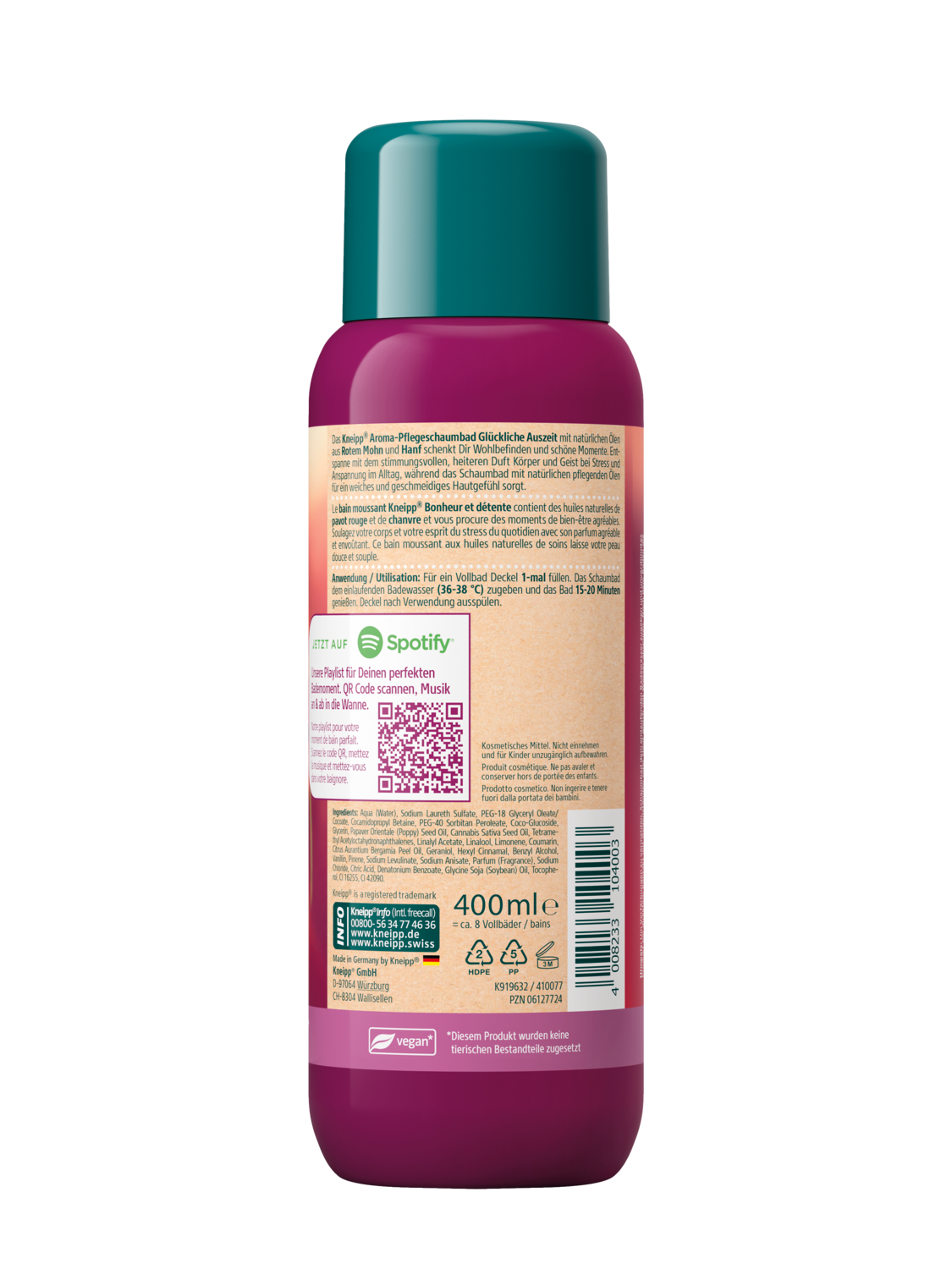 Aroma-Pflegeschaumbad Gl&uuml;ckliche Auszeit - R&uuml;ckansicht