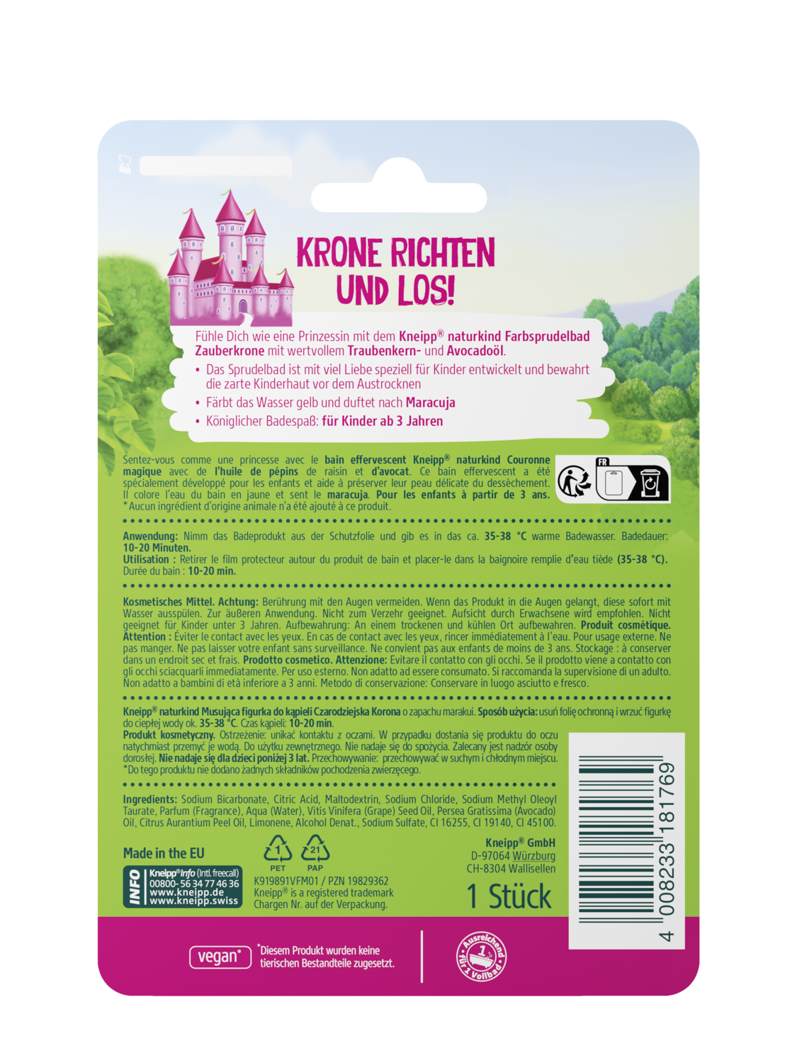 Naturkind Farbsprudelbad Zauberkrone - R&uuml;ckansicht