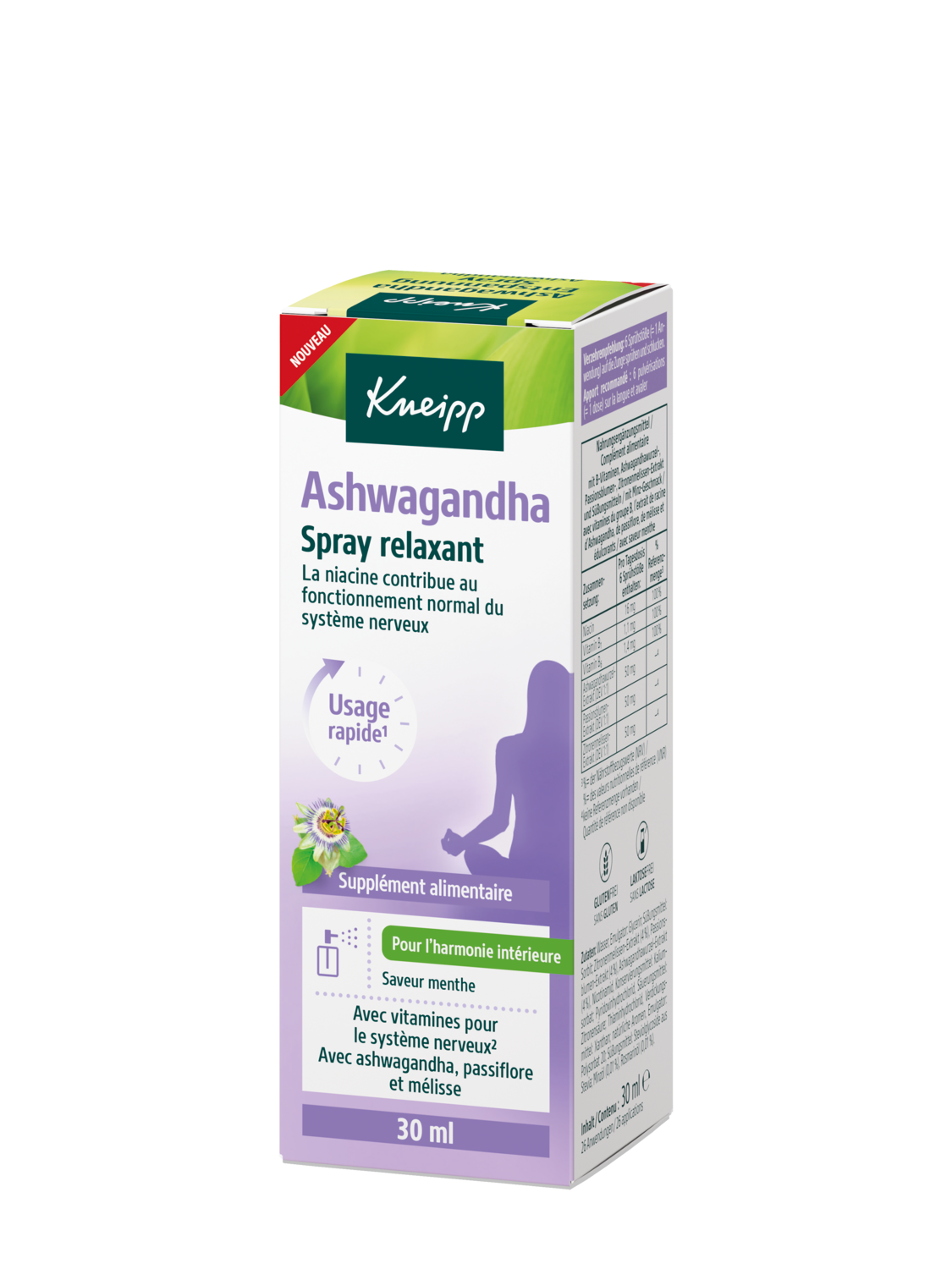 Ashwagandha Entspannung Spray - R&uuml;ckansicht