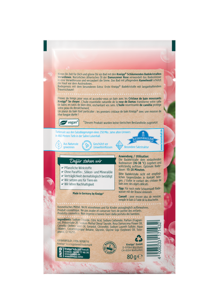 Schäumende Badekristalle Verwöhnen - Rückansicht