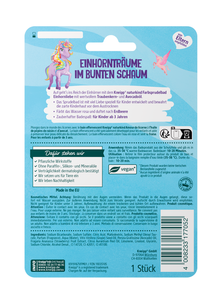 Naturkind Farbsprudelbad Einhornliebe - Rückansicht