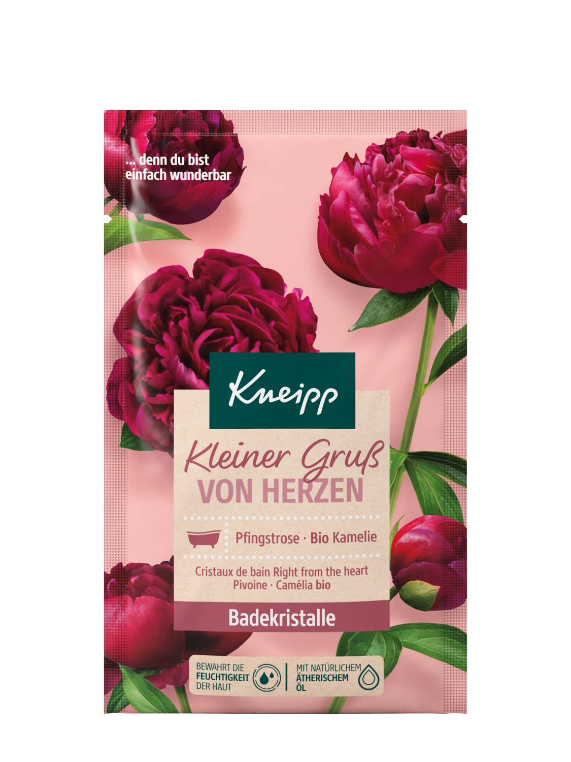 Badekristalle Kleiner Gru&szlig; von Herzen - Vorderansicht