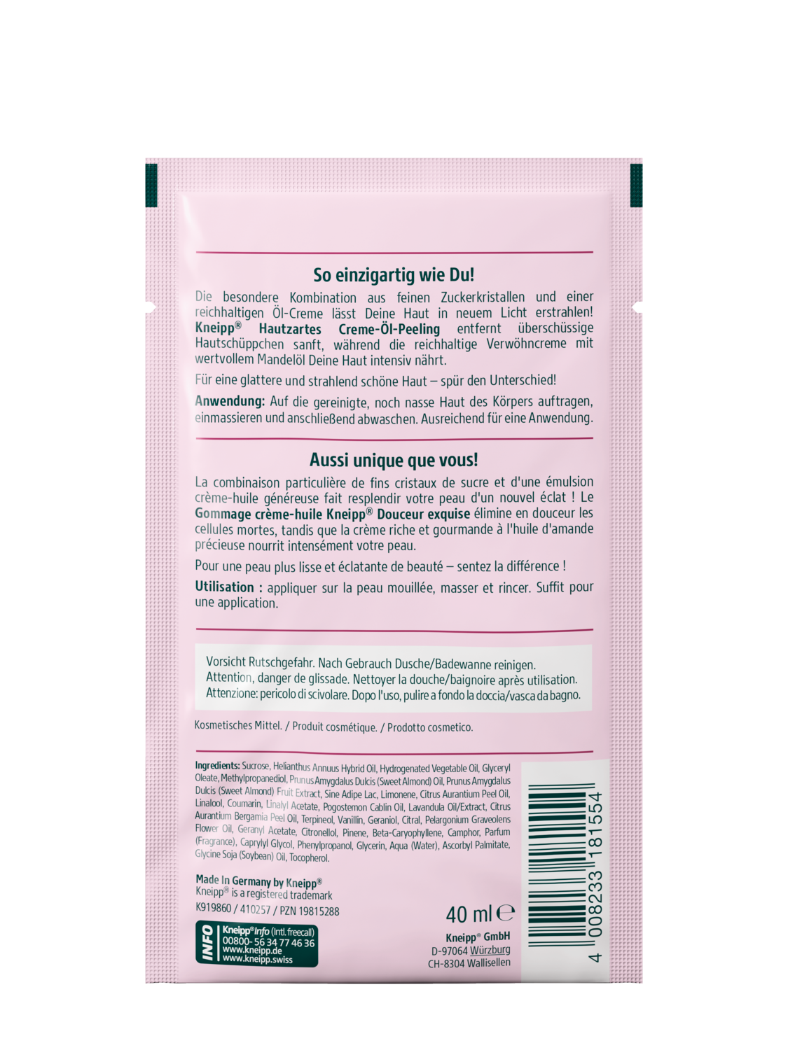 Hautzartes Creme &Ouml;l Peeling - R&uuml;ckansicht