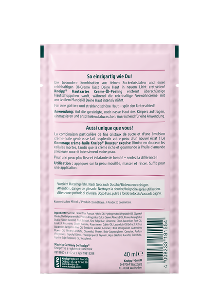Hautzartes Creme Öl Peeling - Rückansicht