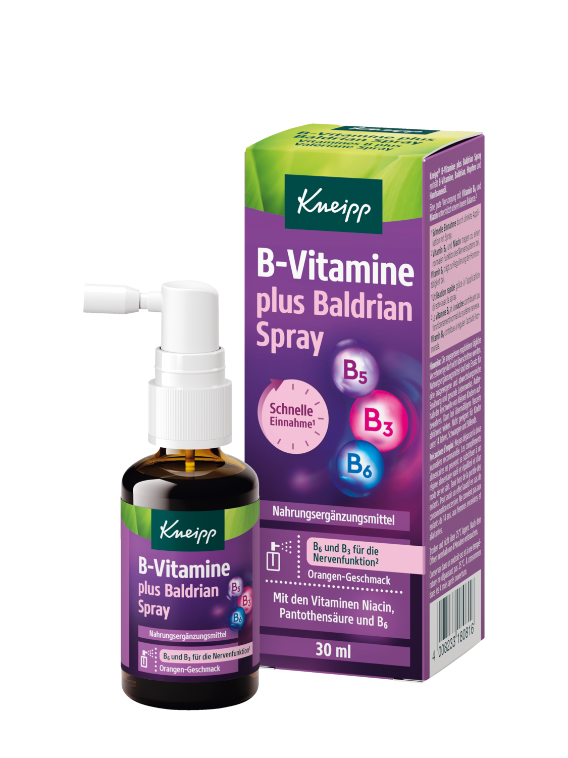 B-Vitamine plus Baldrian Spray - Vorderansicht