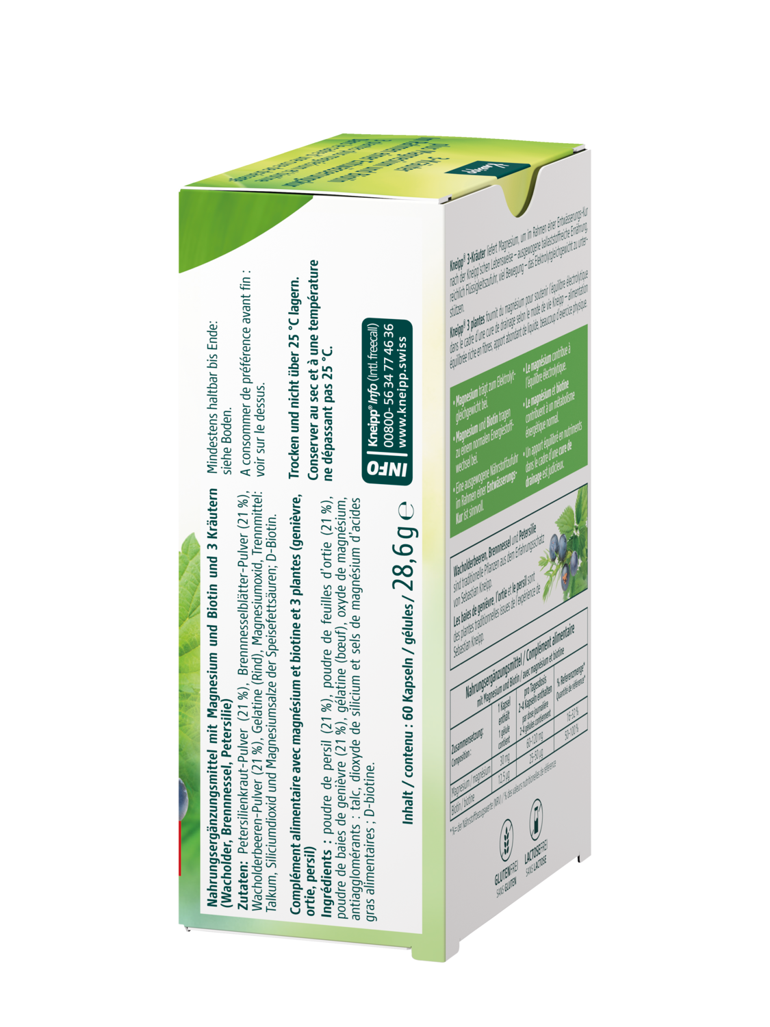 3-Kr&auml;uter plus Magnesium & Biotin - im Rahmen einer Entw&auml;sserungskur - Linke Ansicht