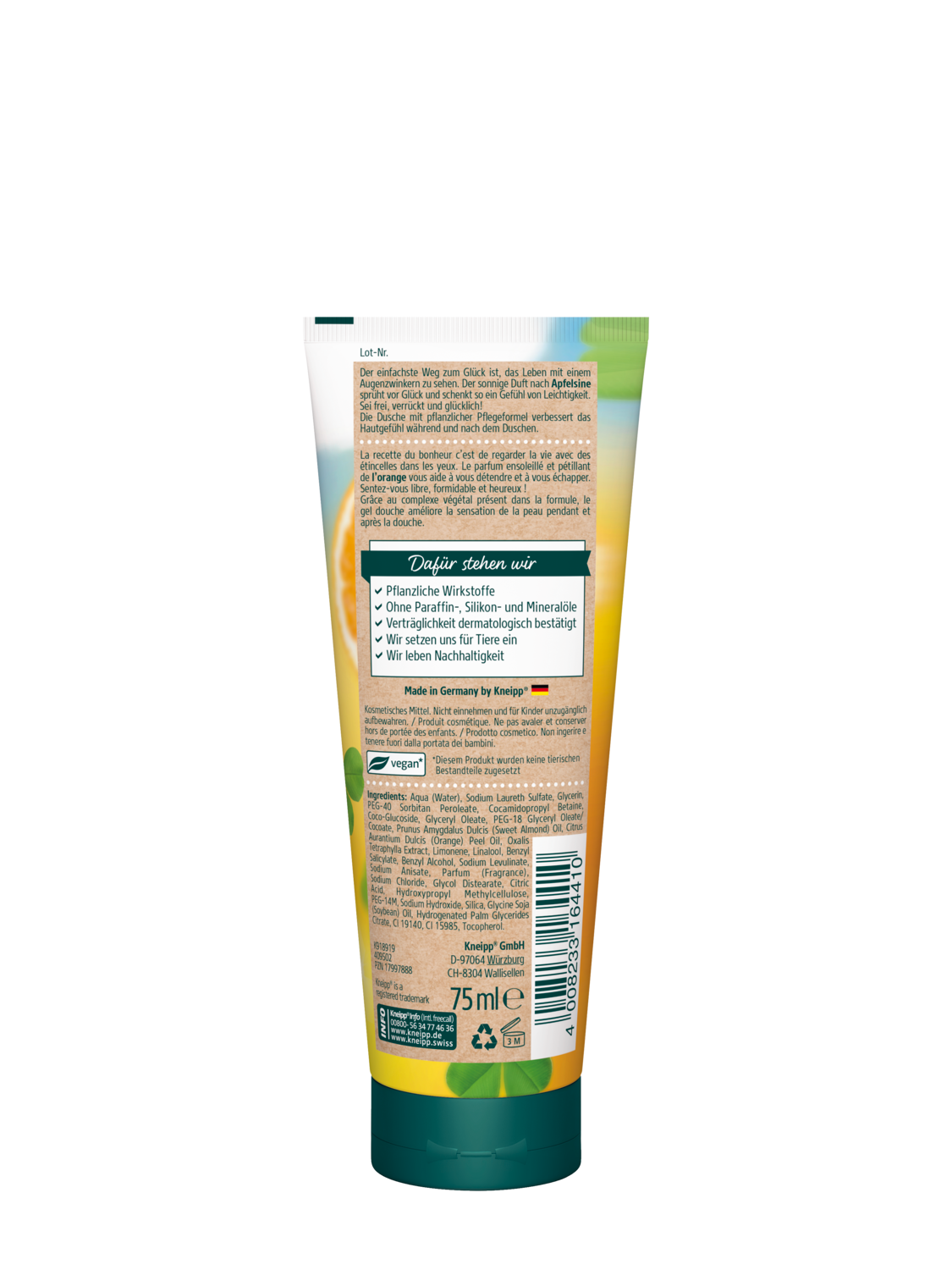 Aroma-Pflegedusche Sei frei, verr&uuml;ckt & gl&uuml;cklich Mini - R&uuml;ckansicht