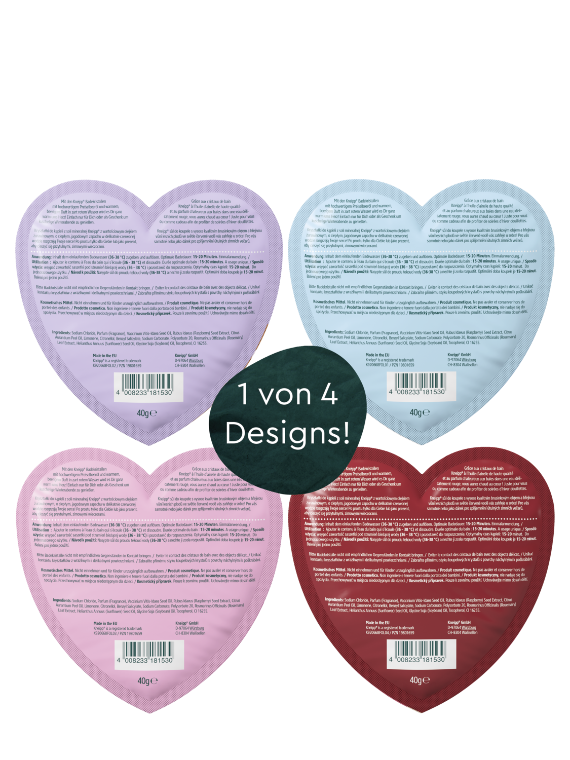Mixed Box Heart Sachets - R&uuml;ckansicht