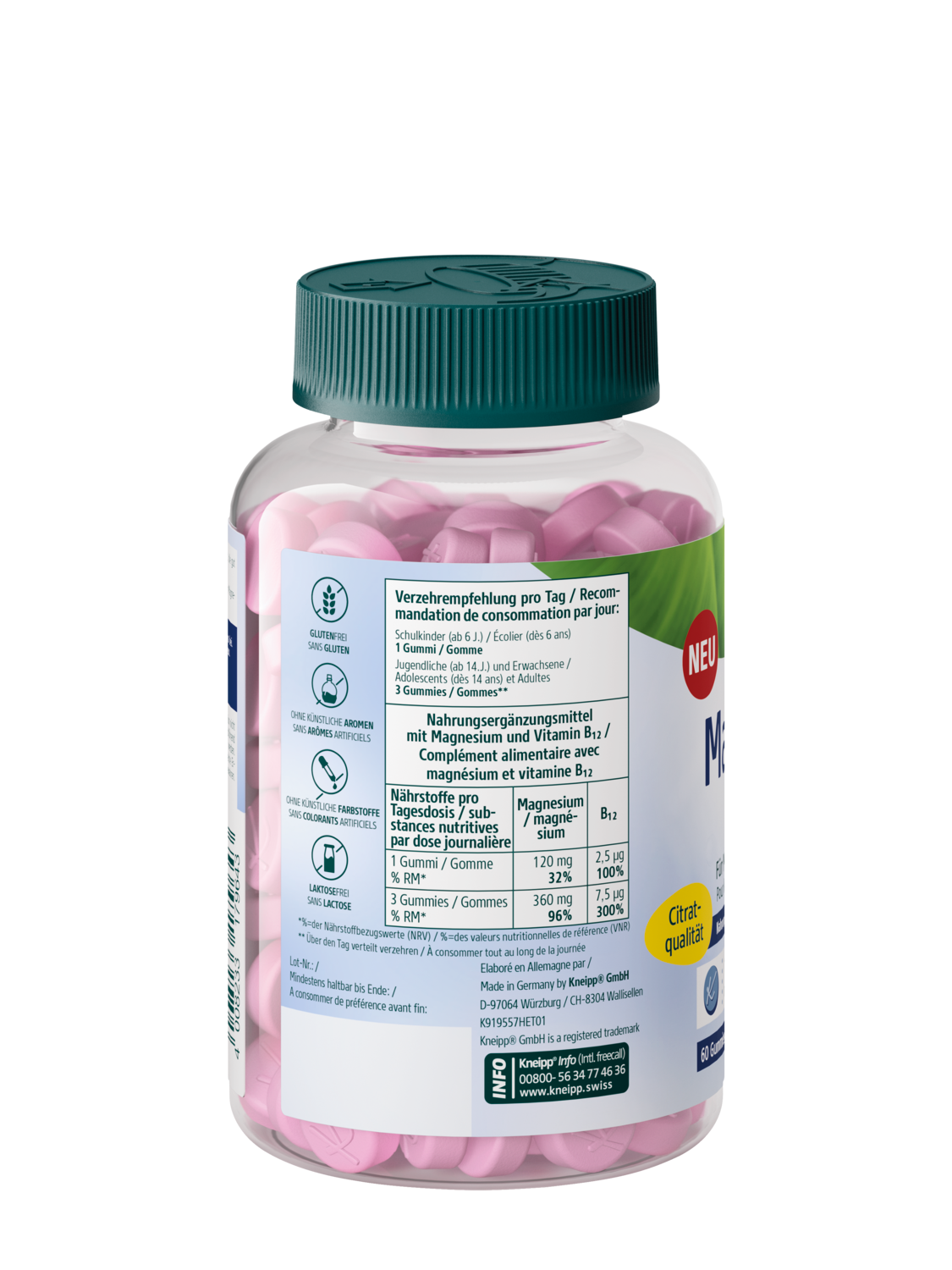 Magnesium + B12 Energy Gummies - R&uuml;ckansicht