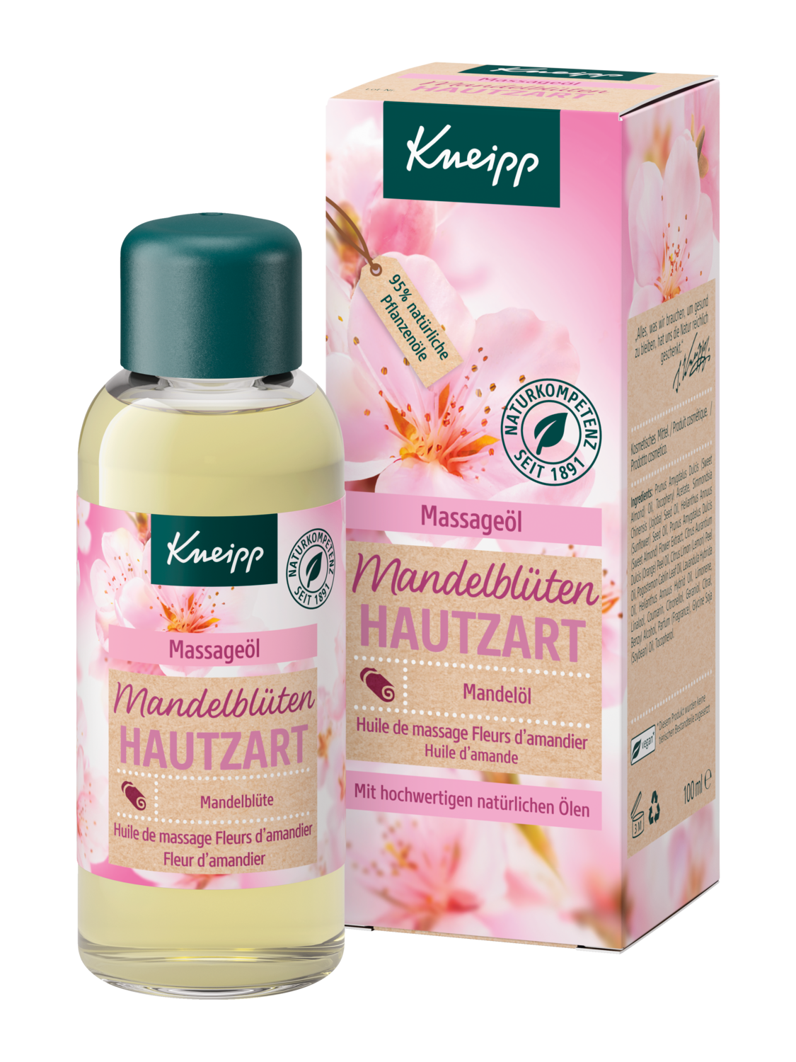 Massage&ouml;l Mandelbl&uuml;ten Hautzart - Vorderansicht