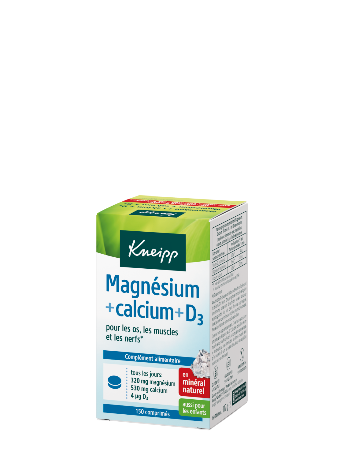 Magnesium + Calcium + Vitamin D3 - R&uuml;ckansicht