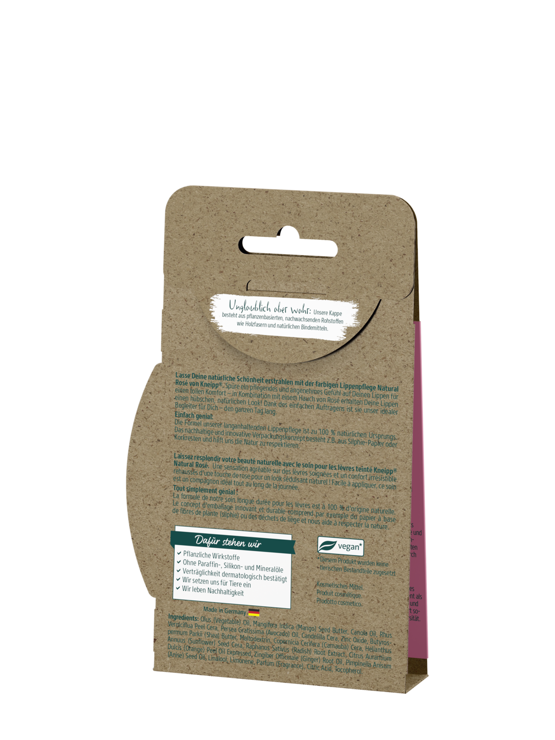 Farbige Lippenpflege Natural Ros&eacute; - R&uuml;ckansicht