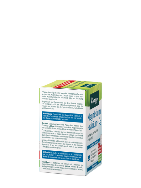 Magnesium + Calcium + Vitamin D3 - Linke Ansicht