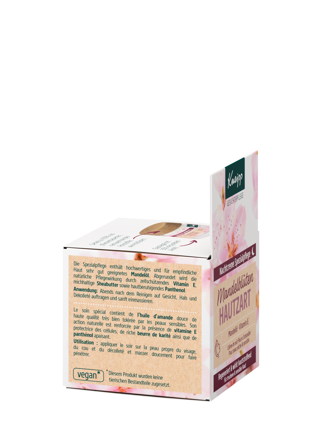 Nachtcreme Spezialpflege Mandelbl&uuml;ten Hautzart - Rechte Ansicht