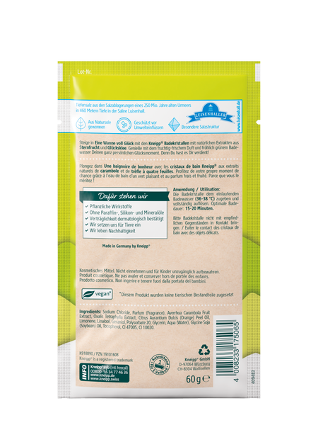 Badekristalle Eine Wanne voller Glück - Rückansicht