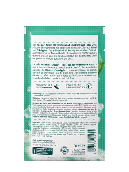 Aroma-Pflegeschaumbad Erkältungszeit Relax - Rückansicht