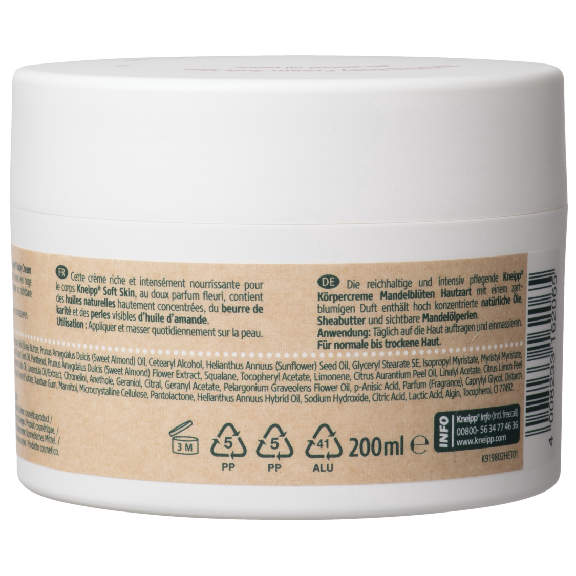 Nourishing Body Cream Soft Skin mit Mandel&ouml;lperlen - R&uuml;ckansicht