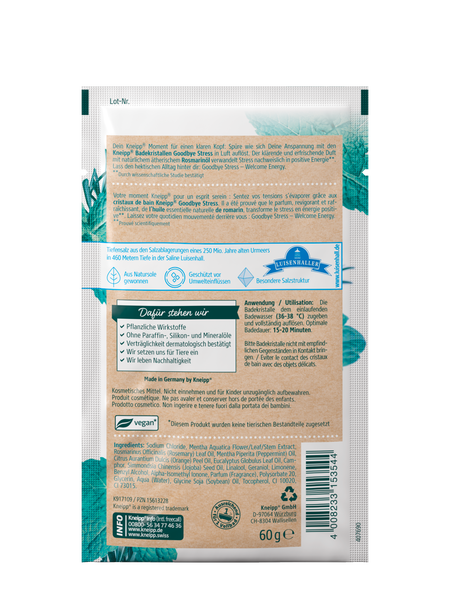 Badekristalle Goodbye Stress - Rückansicht