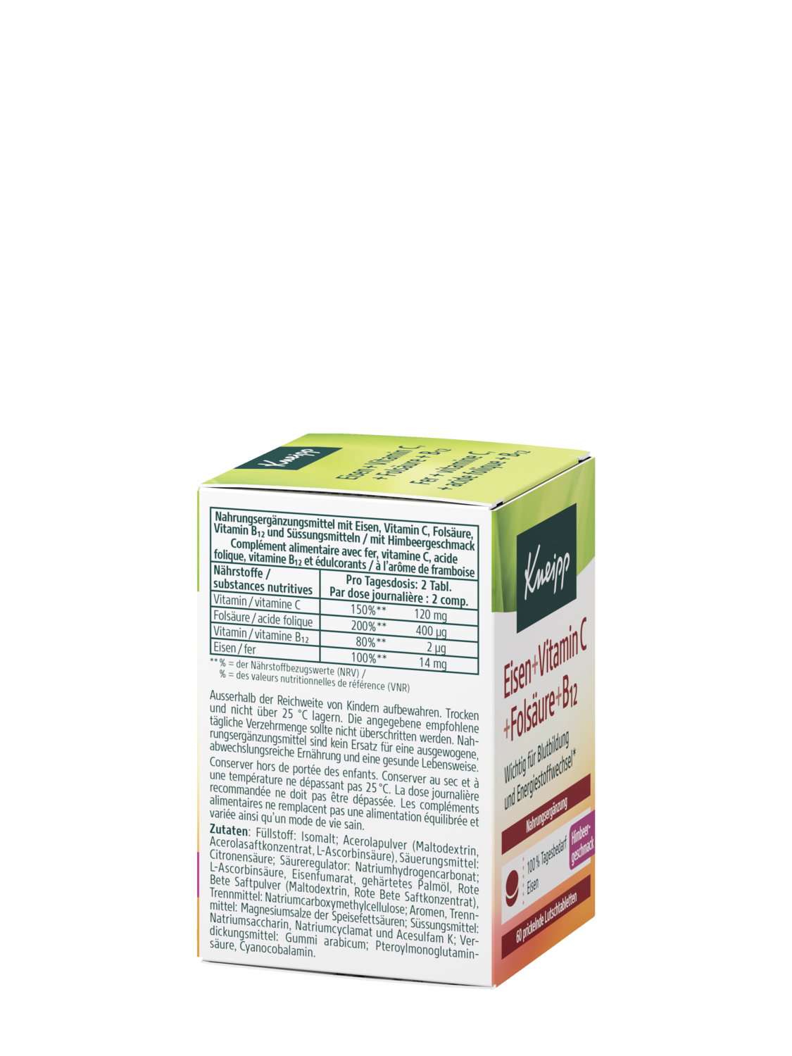 Kneipp Eisen + Vitamin C, Fols&auml;ure + B1 - Rechte Ansicht