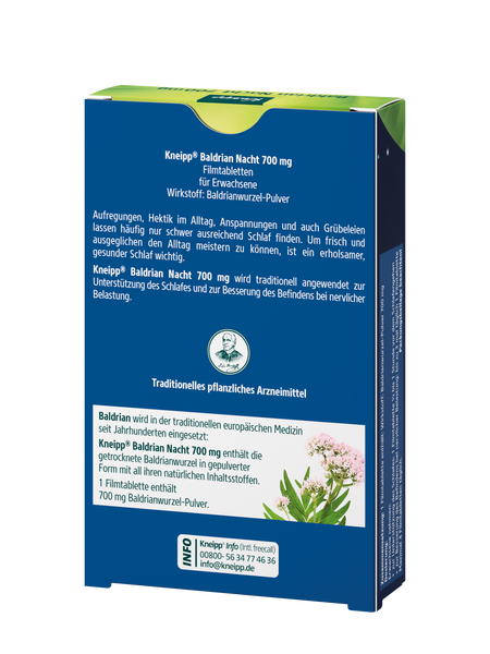 Kneipp Baldrian Nacht 700 mg - Rückansicht