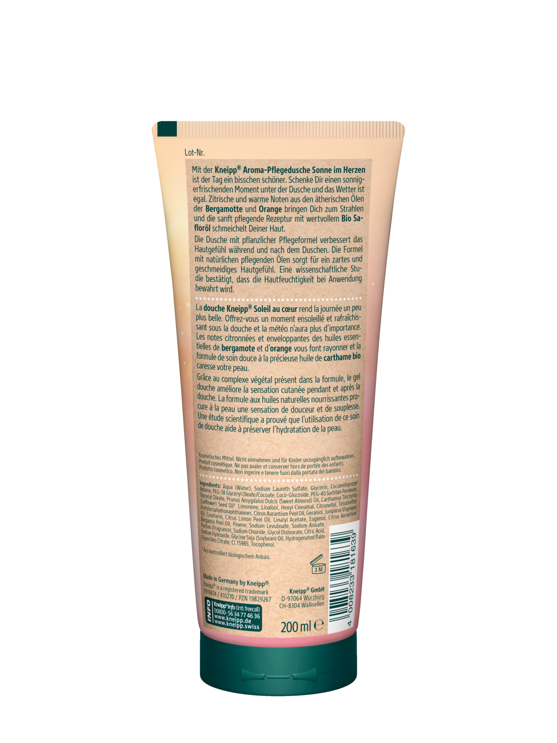 Kneipp Dusche Sonne im Herzen 200ml - R&uuml;ckansicht