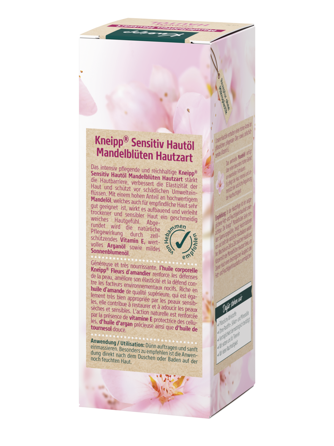 Sensitiv Haut&ouml;l Mandelbl&uuml;ten Hautzart - R&uuml;ckansicht