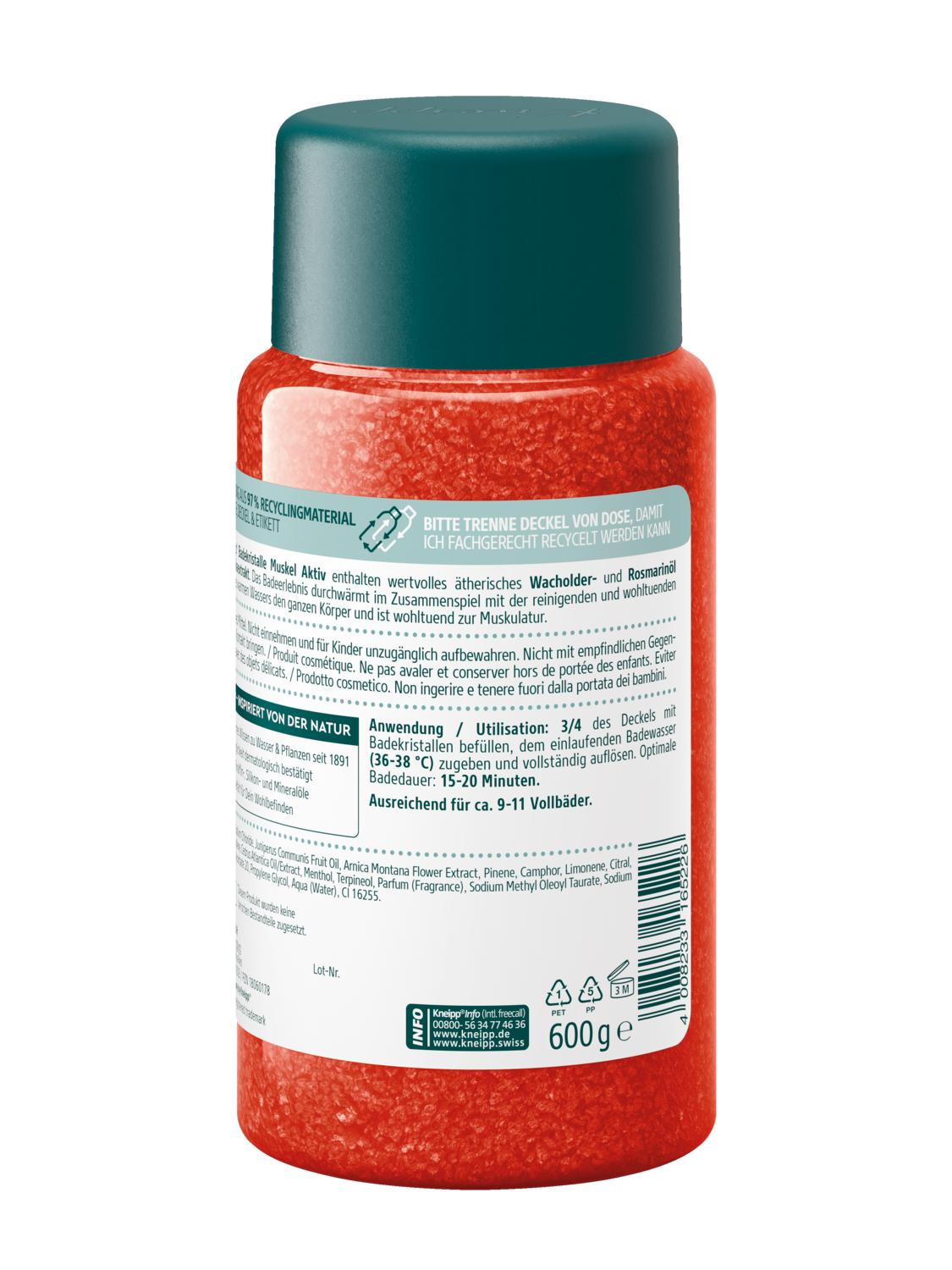 Kneipp Badekristalle MuskelAktiv 600g - R&uuml;ckansicht