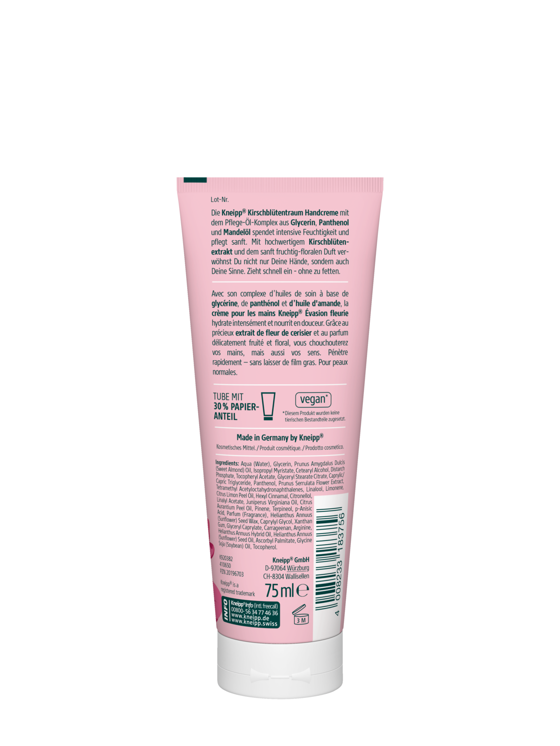 Kneipp Handcreme Kirschbl&uuml;tentraum - R&uuml;ckansicht