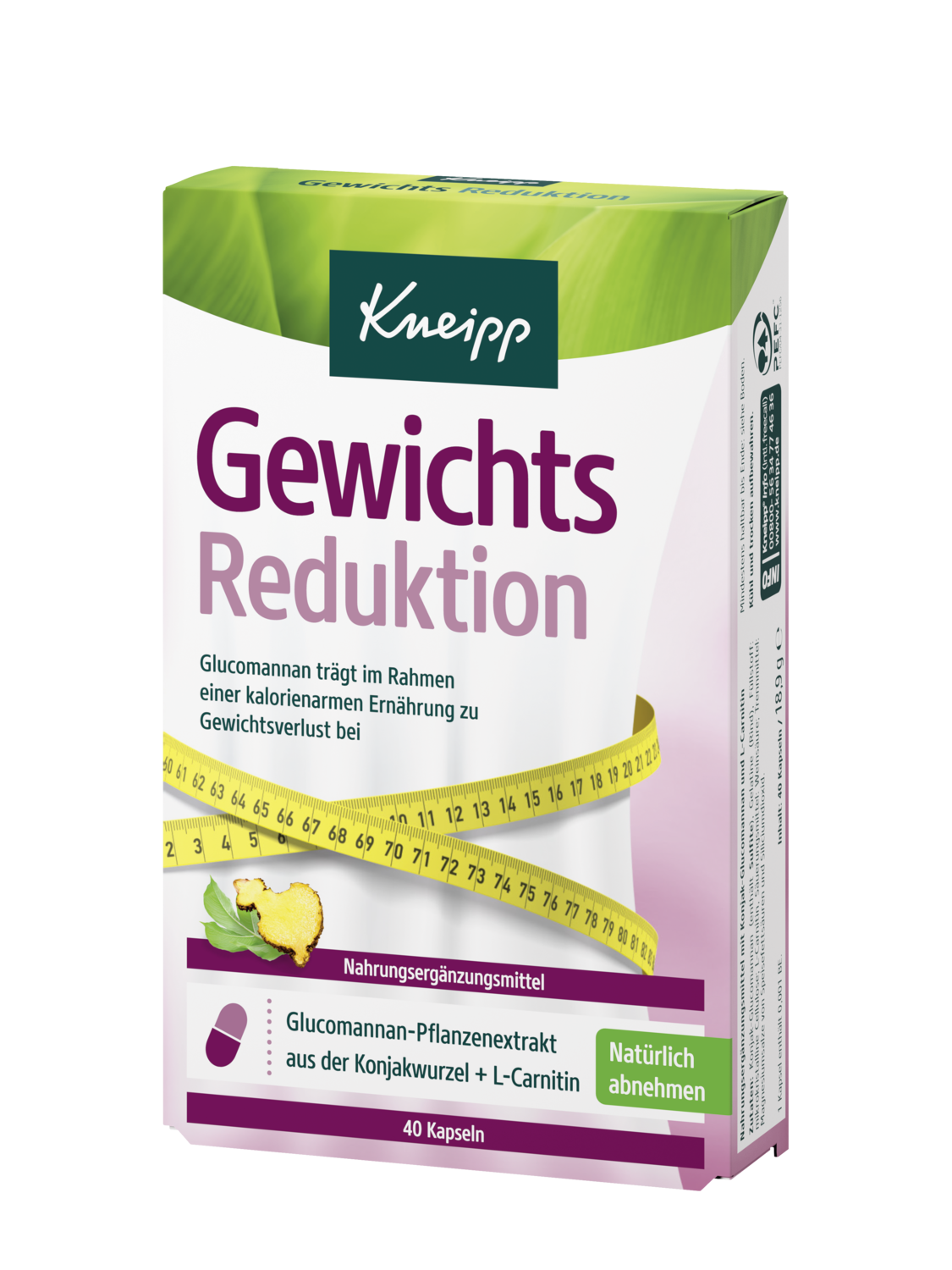 KNEIPP Gewichts Reduktion 40 Kapseln - Vorderansicht